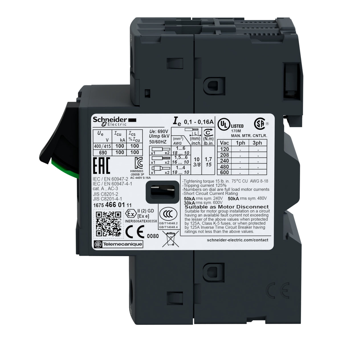 Schneider GV2ME08 TeSys Deca Motor Circuit Breaker | 2.5-4A | Thermal-Magnetic | Brand New Original-YingZhou Automatization