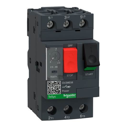 Schneider GV2ME08 TeSys Deca Motor Circuit Breaker | 2.5-4A | Thermal-Magnetic | Brand New Original-YingZhou Automatization