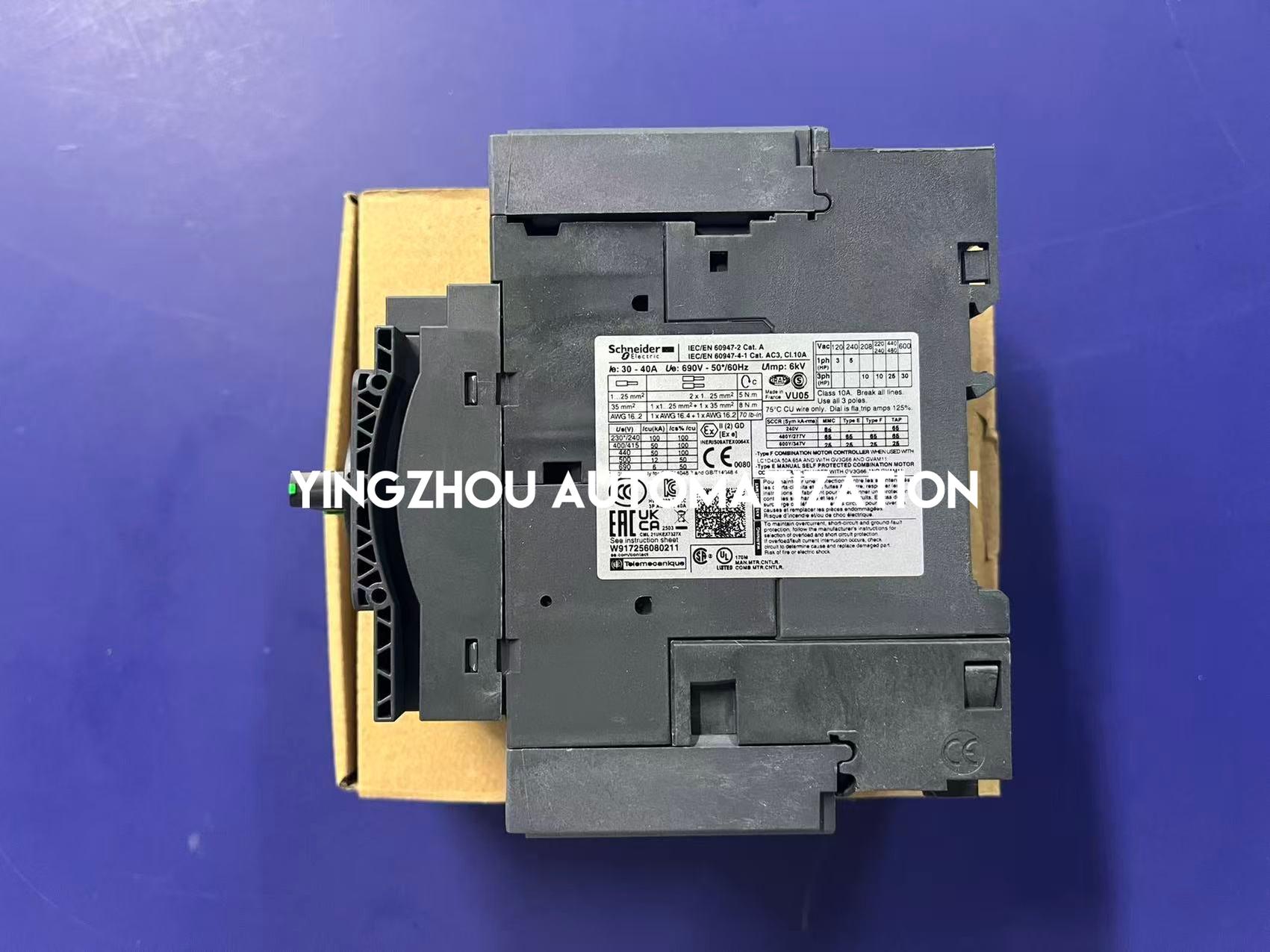 Schneider GV3P40 | TeSys GV3 Motor Circuit Breaker | 30-40A Rotary Handle MPCB | EverLink Terminal | Brand New Original-YingZhou Automatization