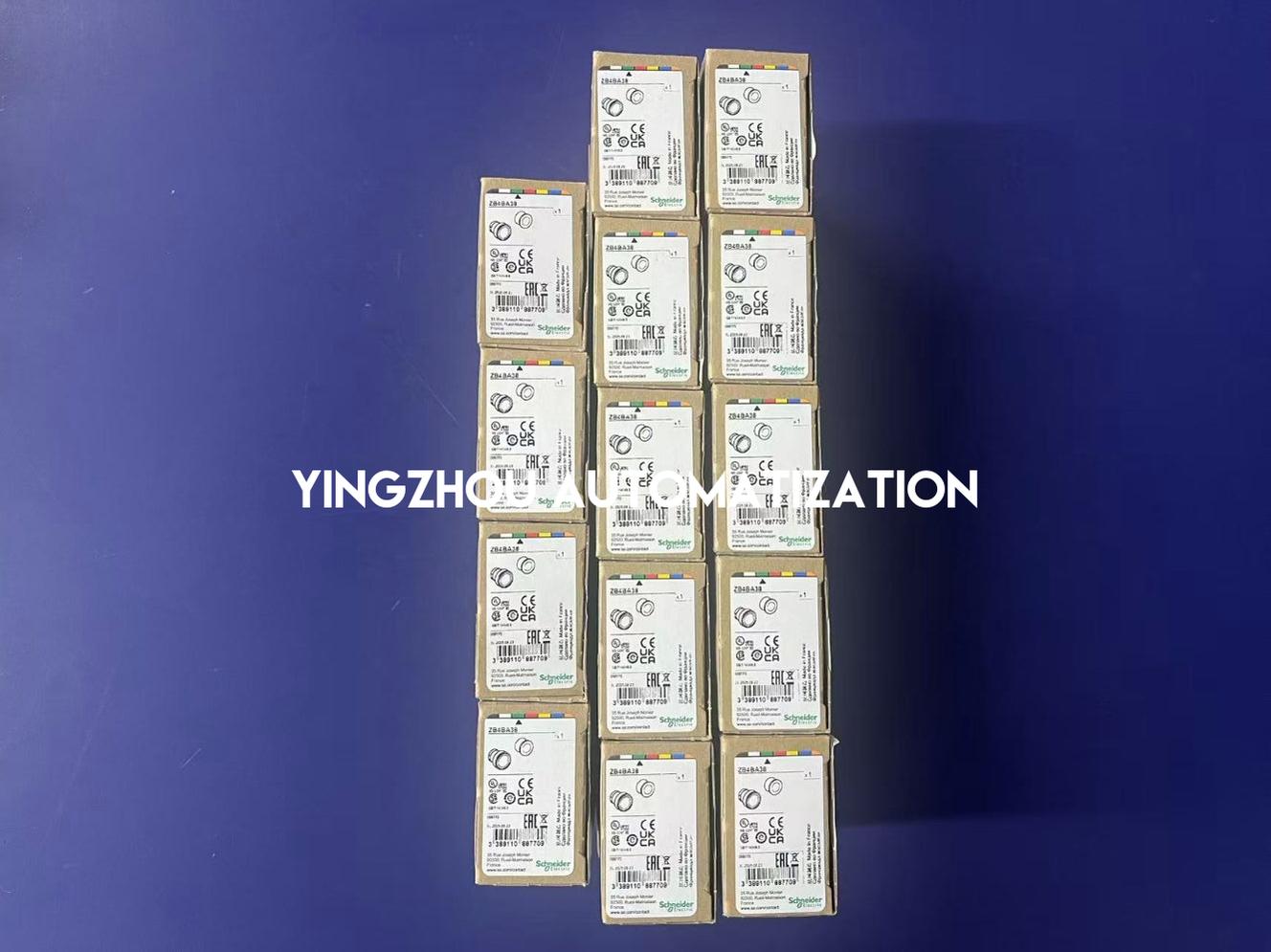 Schneider Harmony XB4 Series Head for illuminated push button ZB4BA38, metal, green flush, 22mm, universal LED, for insertion legend-YingZhou Automatization