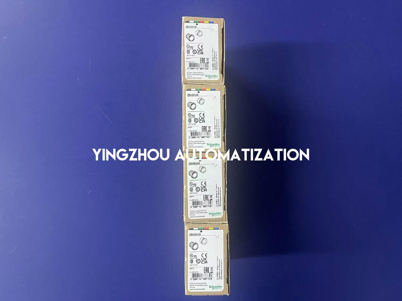 Schneider Harmony XB4 Series Head for illuminated push button ZB4BA38, metal, green flush, 22mm, universal LED, for insertion legend-YingZhou Automatization