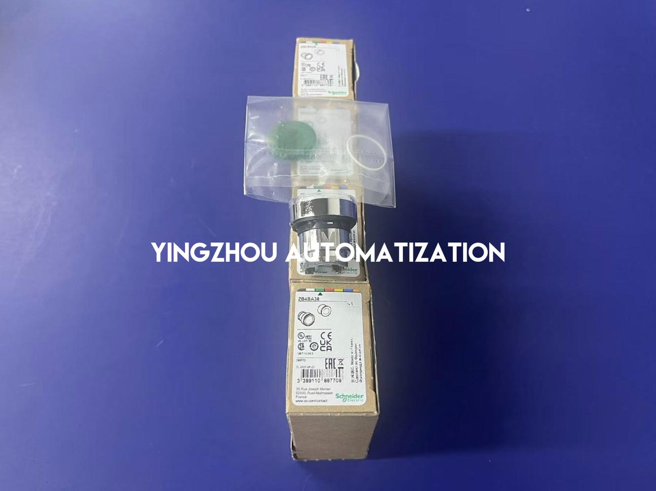 Schneider Harmony XB4 ZB4BA38 Pushbutton Head | Flush, Green, Spring Return | Brand New Original-YingZhou Automatization