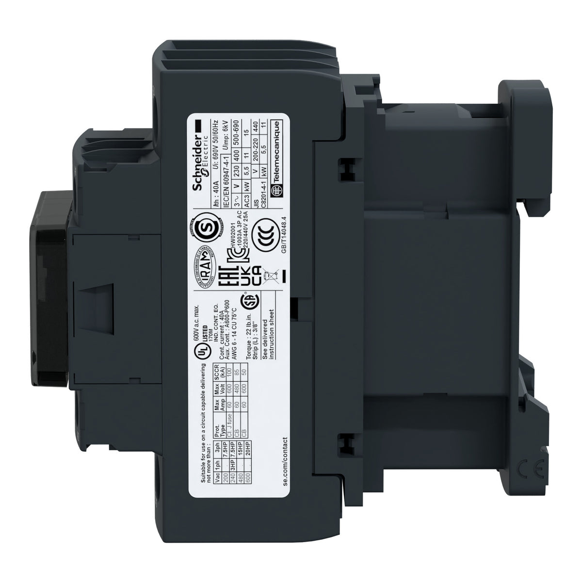 Schneider LC1D38BL TeSys D Contactor | 38A 18.5kW | 24V DC Coil | Brand New Original-YingZhou Automatization