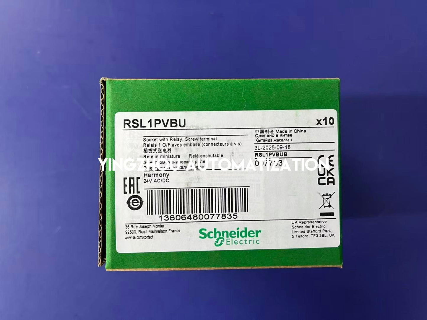 Schneider RSL Series Slim interface relay Harmony Electromechanical Relays RSL1PVBU pre assembled, 6A, 1CO, with LED, screw connec to rs, 24V AC/DC-YingZhou Automatization