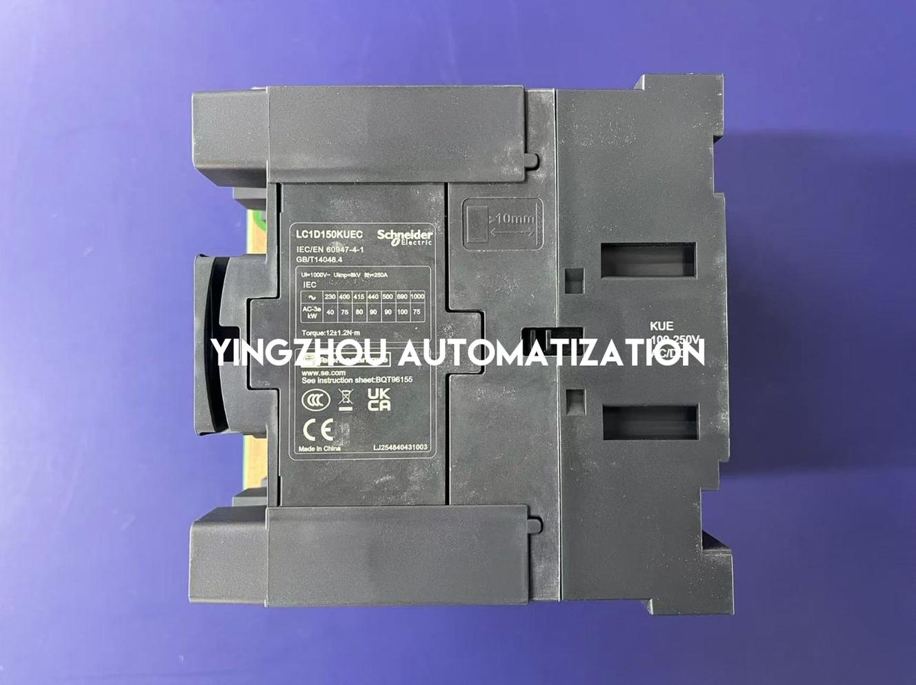 Schneider TeSys Deca Series IEC Contactor LC1D150KUEC Nonreversing 150A 100HP at 480VAC up to 100kA SCCR 3 Phase 3 NO 220VAC 50/60Hz coil-YingZhou Automatization