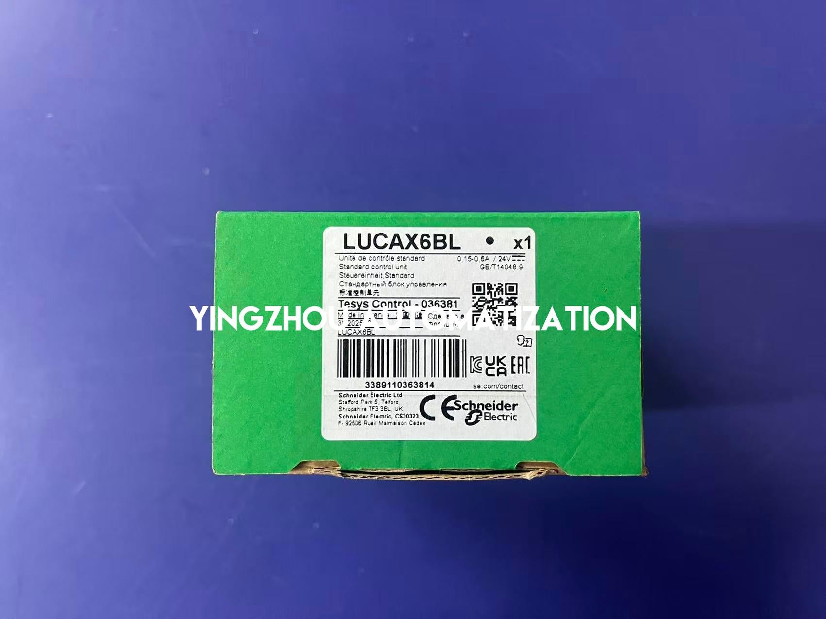 Schneider TeSys Ultra Series Standard Control Unit LUCAX6BL 0.15A to 0.6A 3P motors thermal magnetic protection class 10 coil 24VDC-YingZhou Automatization
