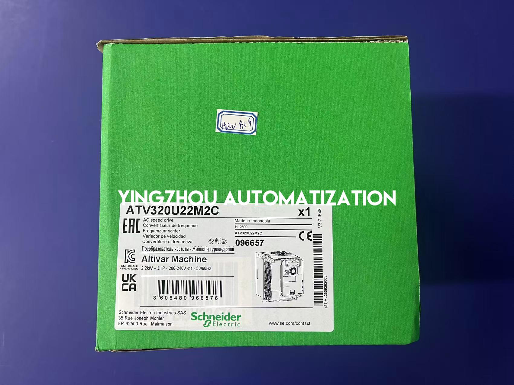 Schneider Variable Speed Drive Altivar Machine ATV320 Series Frequency Inverter ATV320U22M2C 2.2KW/3HP 11A 200-240V 1PH VFD-YingZhou Automatization