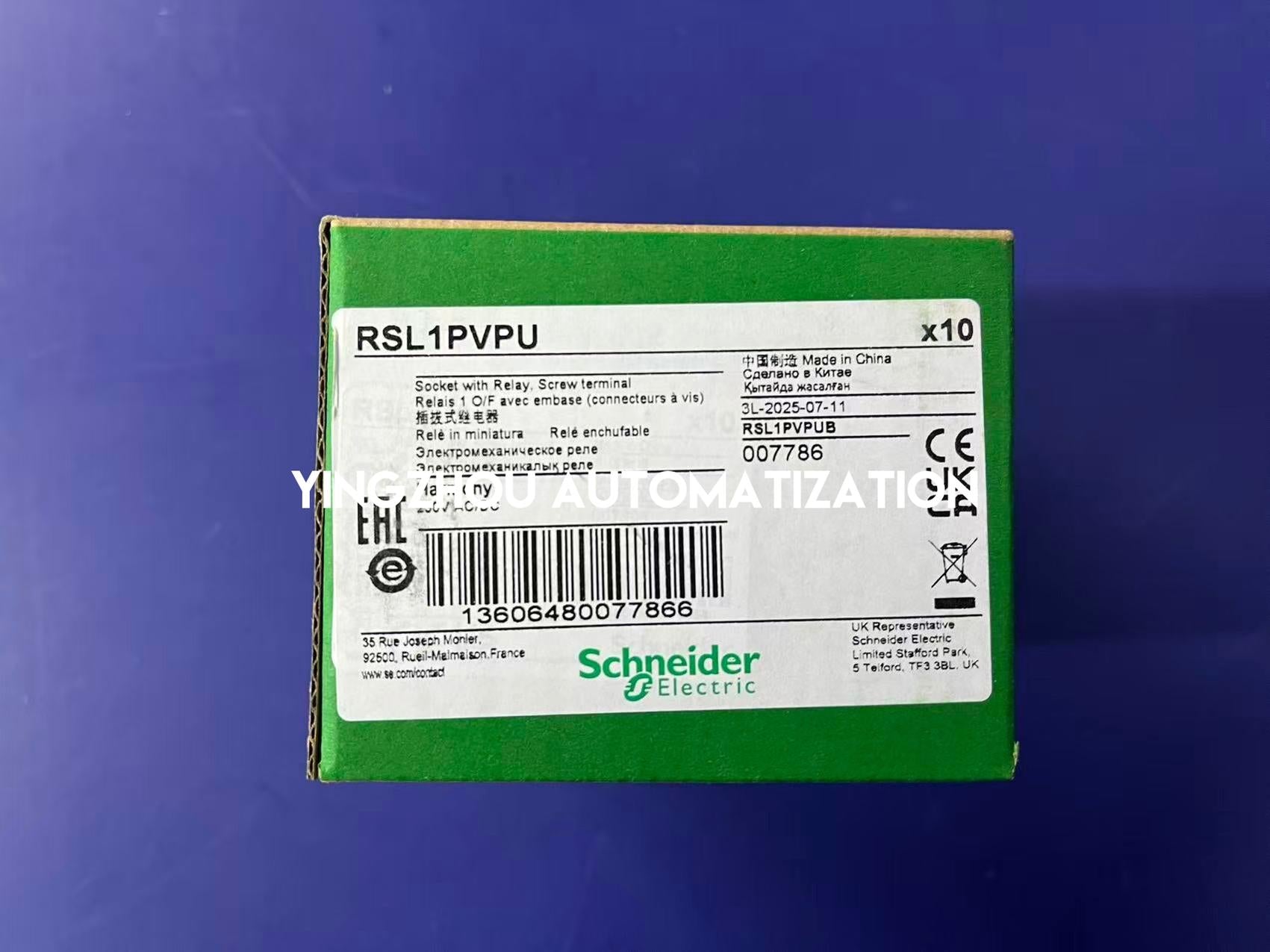 Schneider Zelio RSL1PVPU Slim Interface Plug-in Relay | 6A, 1CO, 230V AC Input, Screw Terminals | Brand New Original-YingZhou Automatization