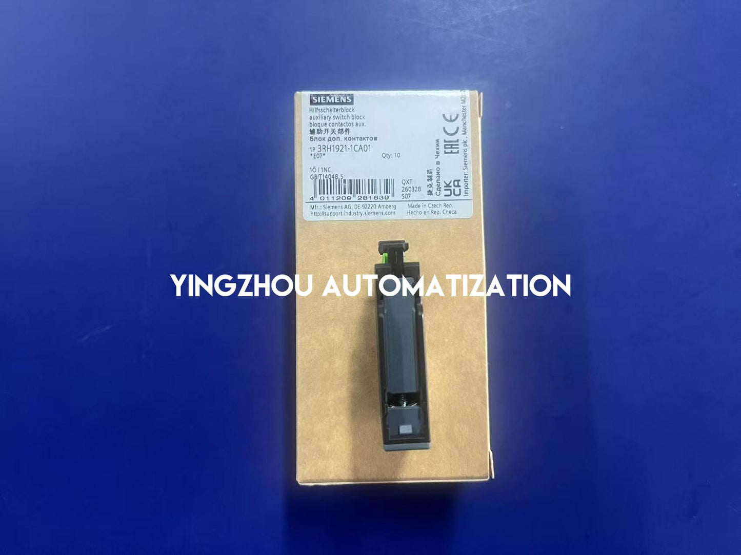 Siemens 3RH1921-1CA01 | SIRIUS Auxiliary Switch Block | 1NC Front Mount | Screw Terminal Contactor Block | Brand New Original-YingZhou Automatization