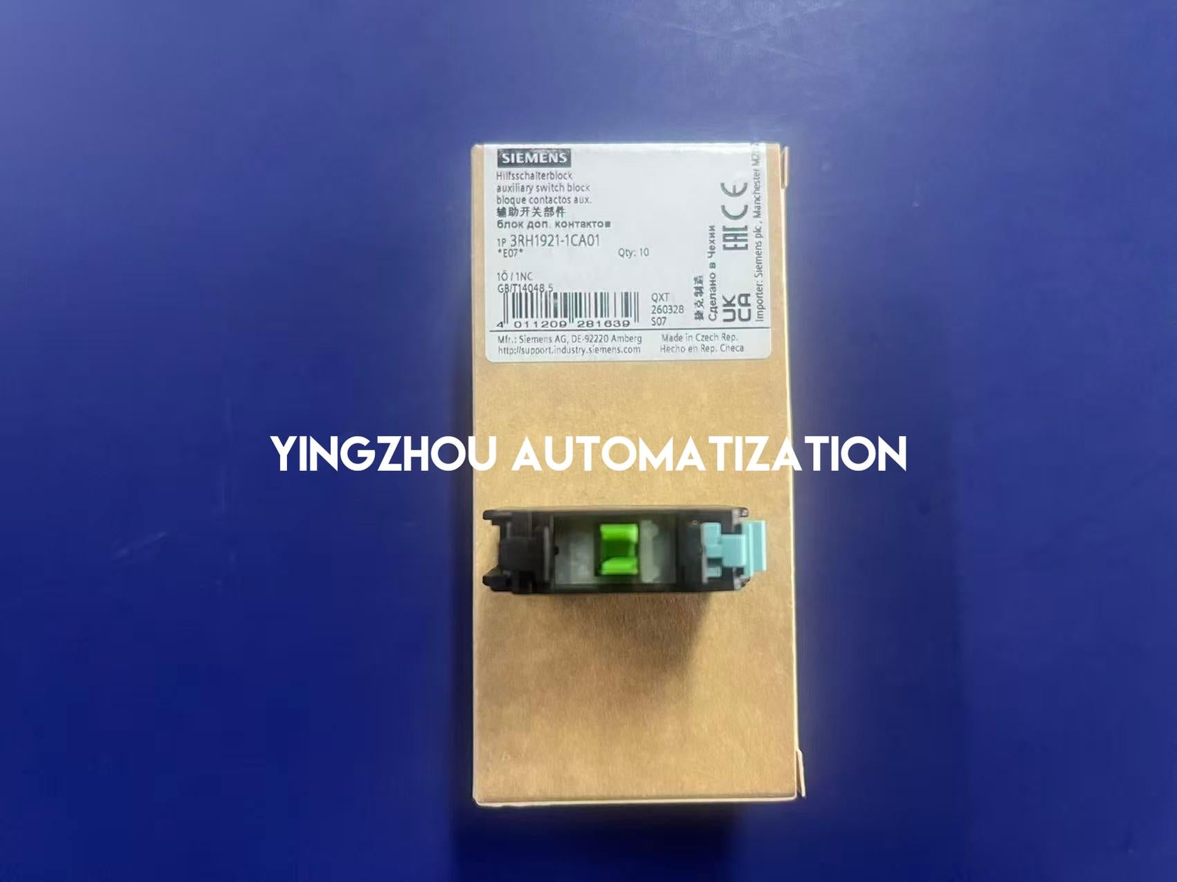 Siemens 3RH1921-1CA01 | SIRIUS Auxiliary Switch Block | 1NC Front Mount | Screw Terminal Contactor Block | Brand New Original-YingZhou Automatization