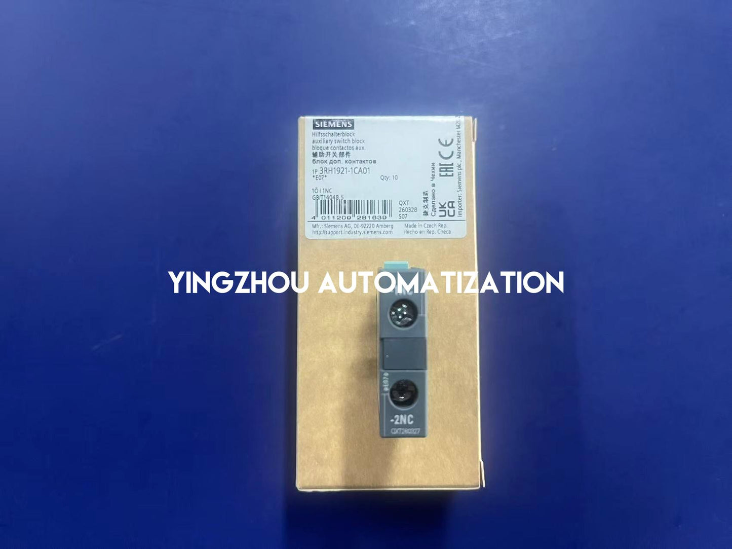 Siemens 3RH1921-1CA01 | SIRIUS Auxiliary Switch Block | 1NC Front Mount | Screw Terminal Contactor Block | Brand New Original-YingZhou Automatization