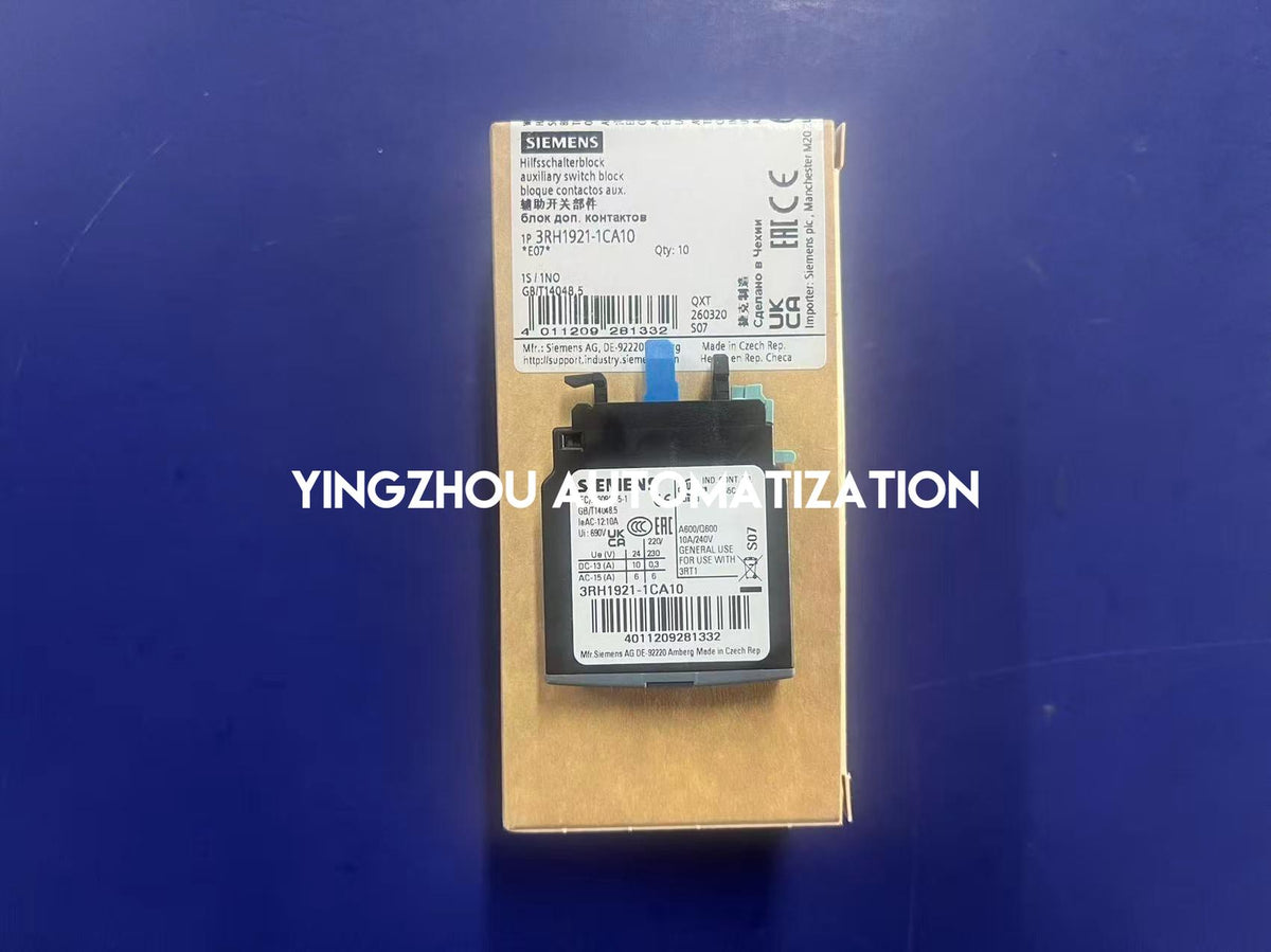 Siemens 3RH1921-1CA10 SIRIUS 1NO Auxiliary Contact Block-YingZhou Automatization