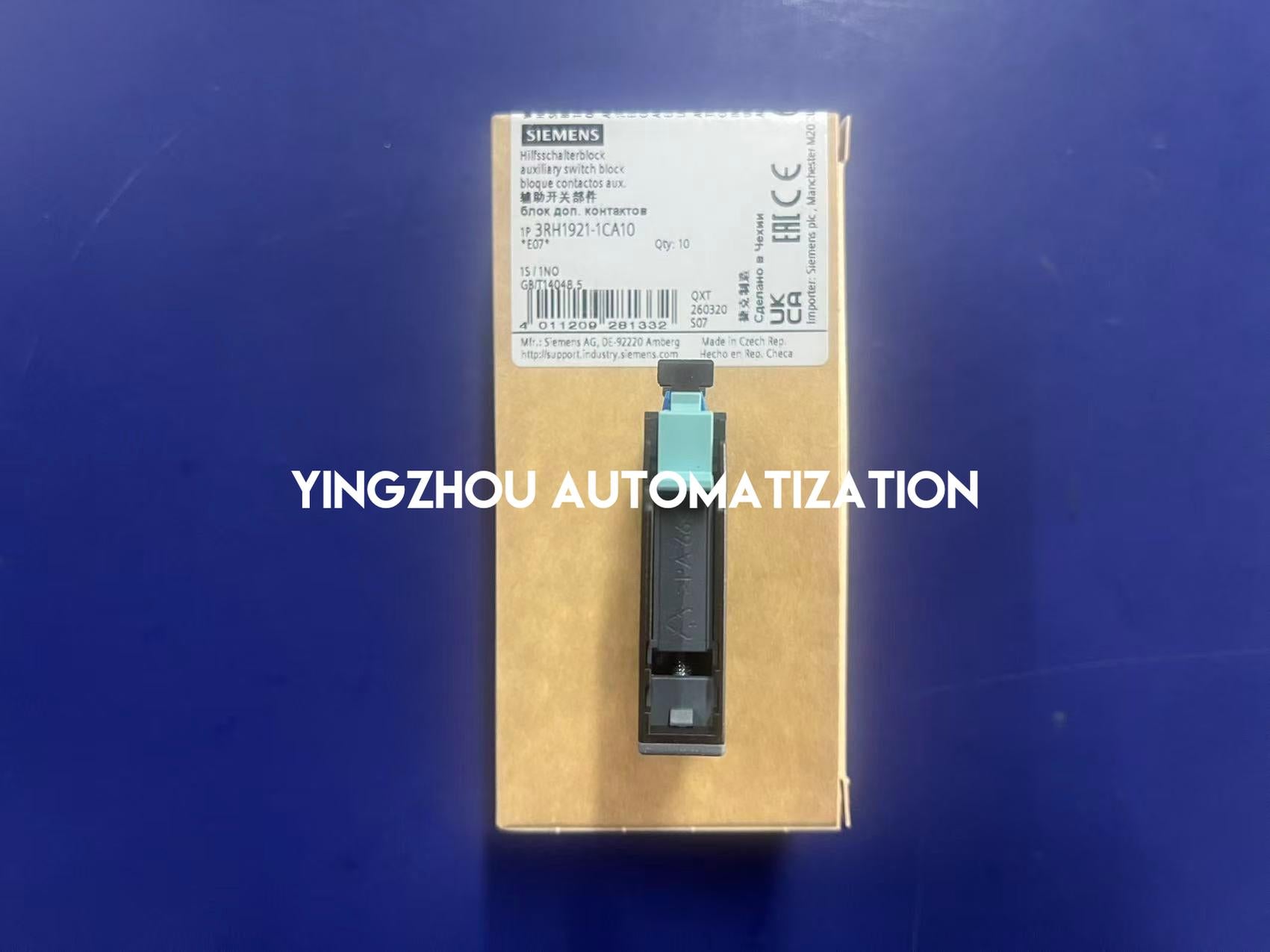 Siemens 3RH1921-1CA10 | SIRIUS Auxiliary Switch Block | 1NO Front Mount | Screw Terminal Contactor Block | Brand New Original-YingZhou Automatization