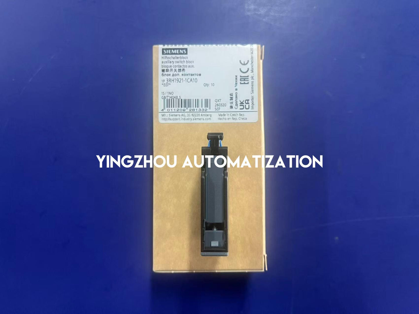 Siemens 3RH1921-1CA10 | SIRIUS Auxiliary Switch Block | 1NO Front Mount | Screw Terminal Contactor Block | Brand New Original-YingZhou Automatization