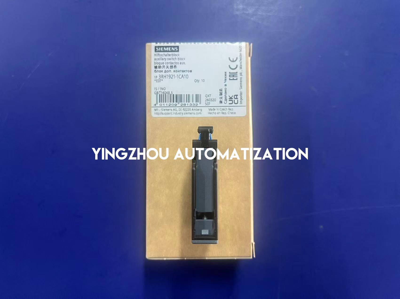Siemens 3RH1921-1CA10 | SIRIUS Auxiliary Switch Block | 1NO Front Mount | Screw Terminal Contactor Block | Brand New Original-YingZhou Automatization