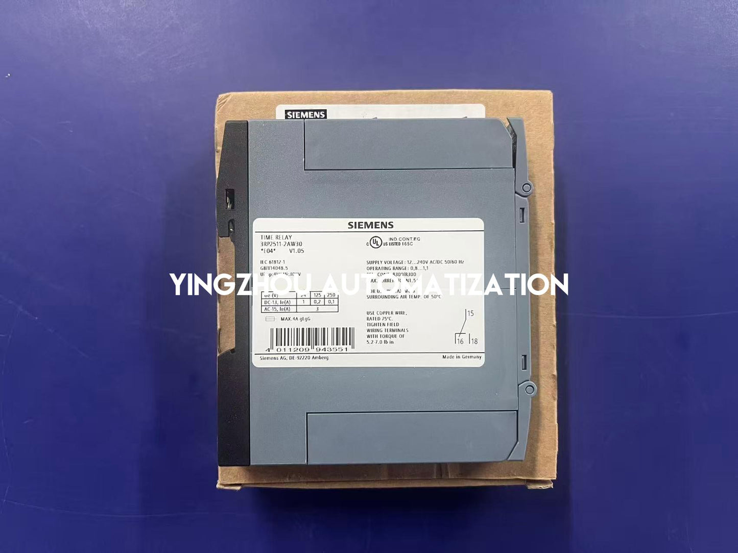 Siemens 3RP2511-2AW30 Timing Relay | SIRIUS Solid-State Time Relay Multi-Function | Brand New Original-YingZhou Automatization
