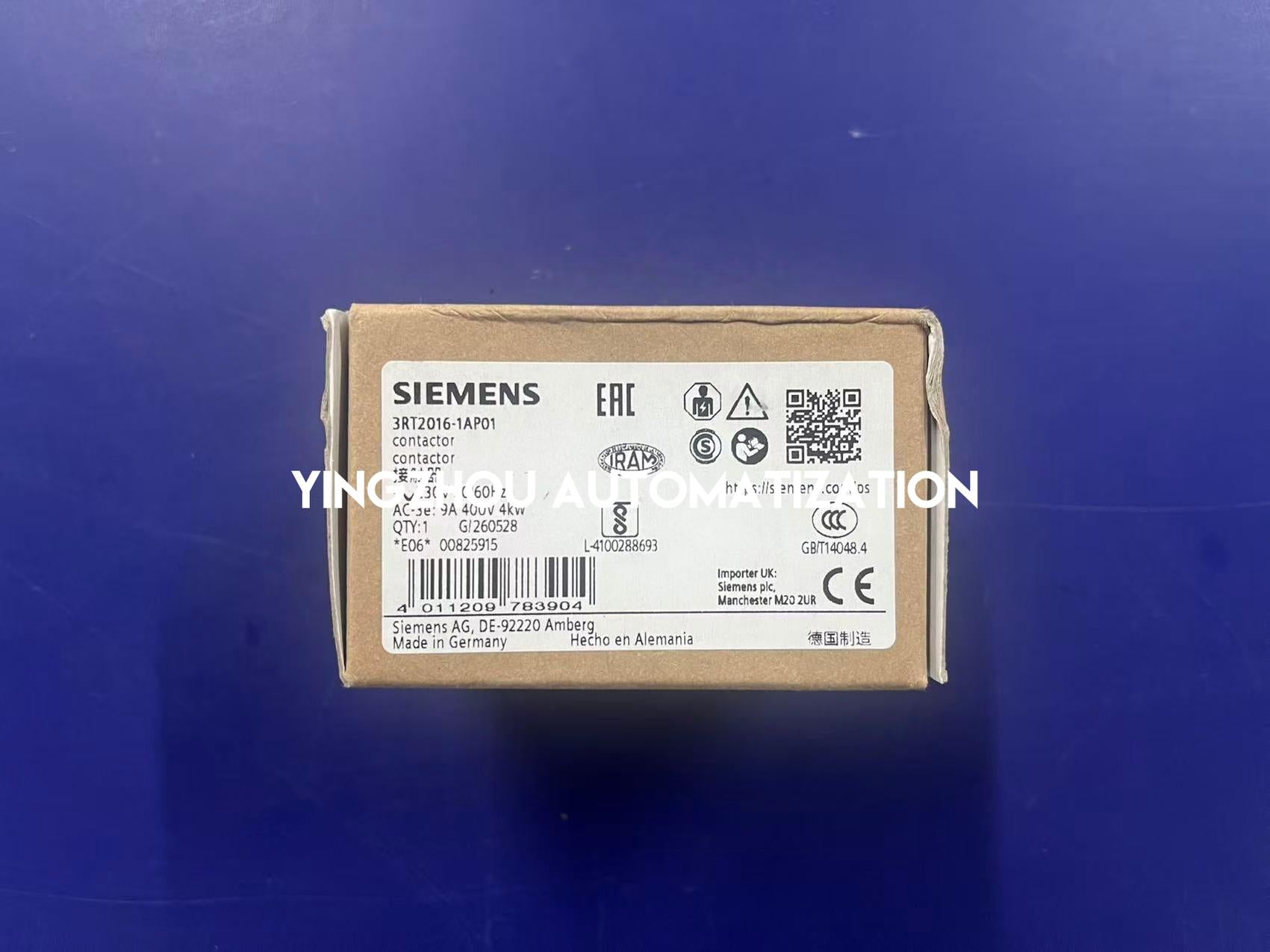 Siemens 3RT2016-1AP01 Power Contactor | SIRIUS 3RT2 9A 4kW 230V AC Size S00 | Brand New Original-YingZhou Automatization