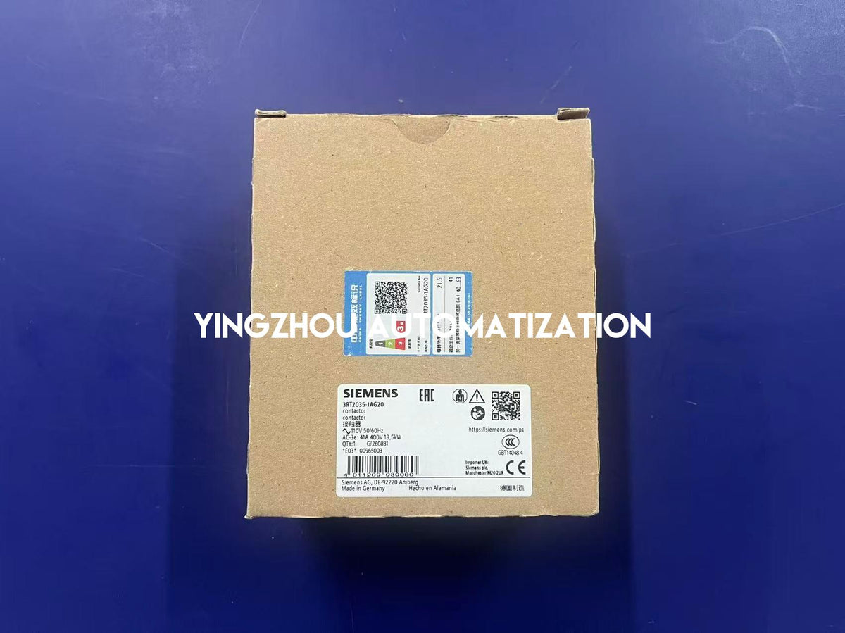 Siemens 3RT2035-1AG20 SIRIUS 41A 110V AC Contactor 3-Pole-YingZhou Automatization