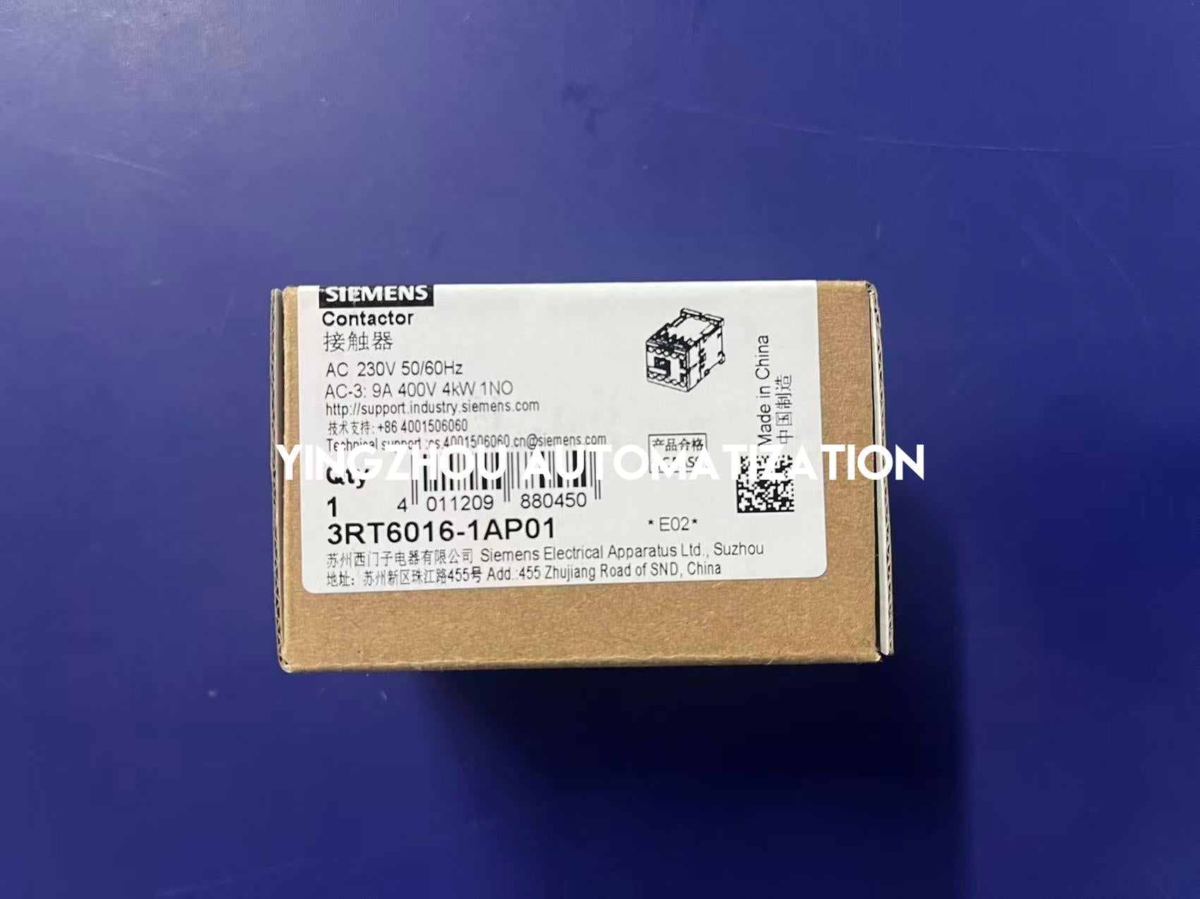 Siemens 3RT6016-1AP01 Power Contactor | SIRIUS Series | 9A AC-3 | 230V AC Coil | Brand New Original-YingZhou Automatization