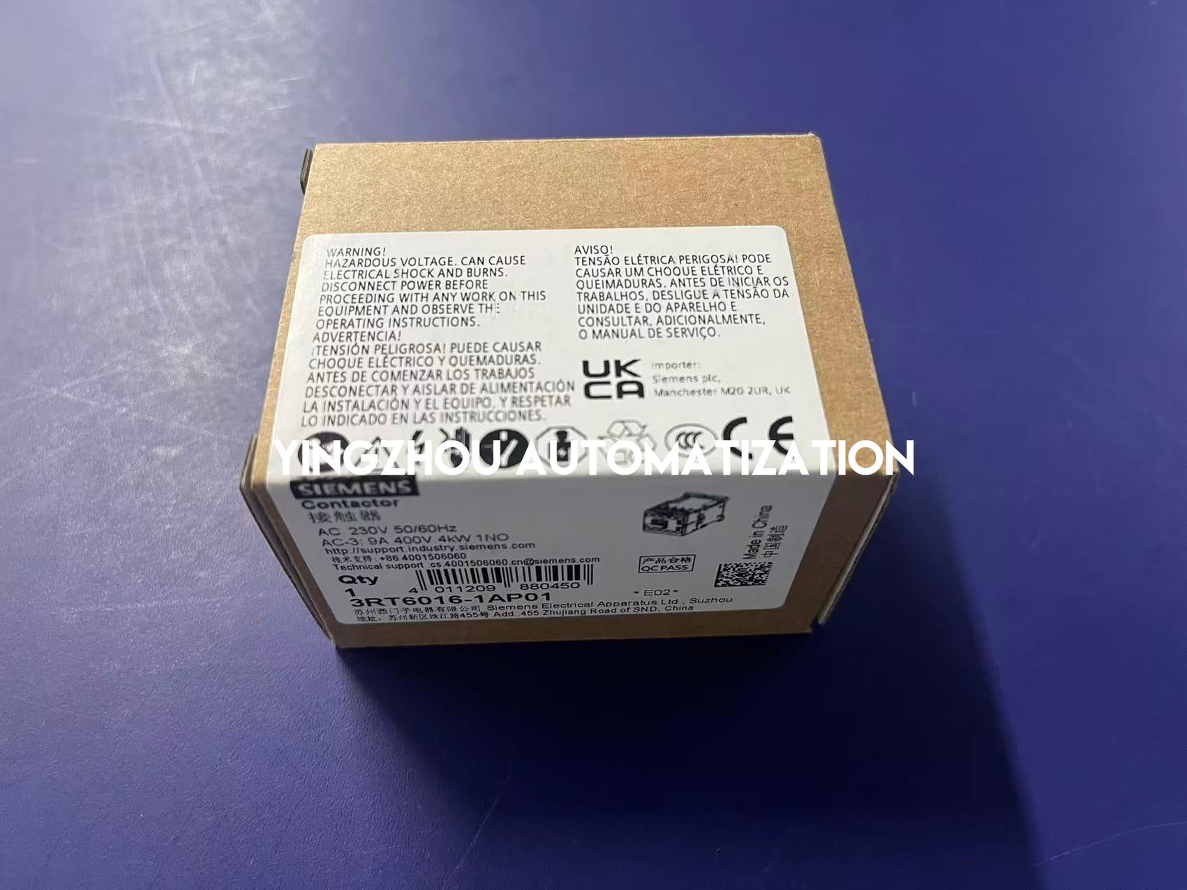 Siemens 3RT6016-1AP01 Power Contactor | SIRIUS Series | 9A AC-3 | 230V AC Coil | Brand New Original-YingZhou Automatization