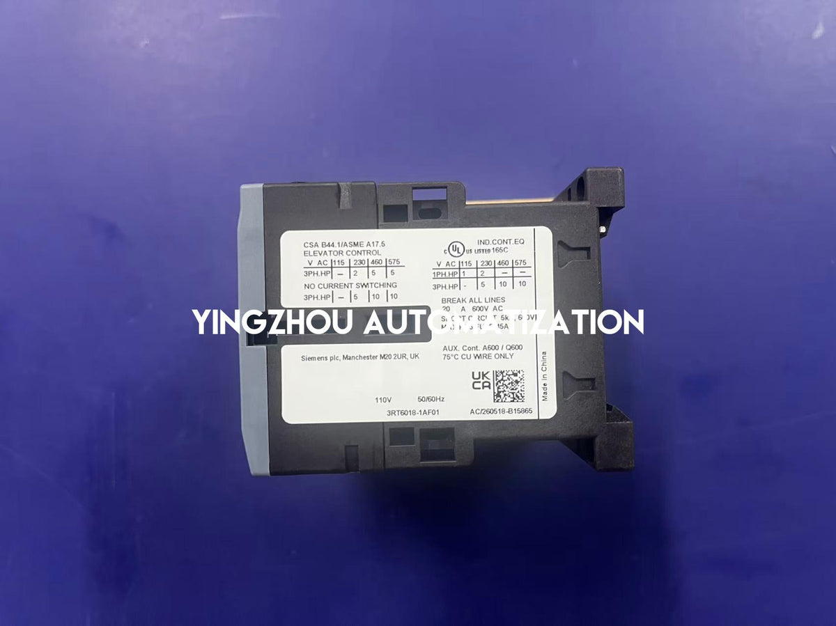 Siemens 3RT6018-1AF01 SIRIUS 16A 7.5kW 110V AC Contactor-YingZhou Automatization