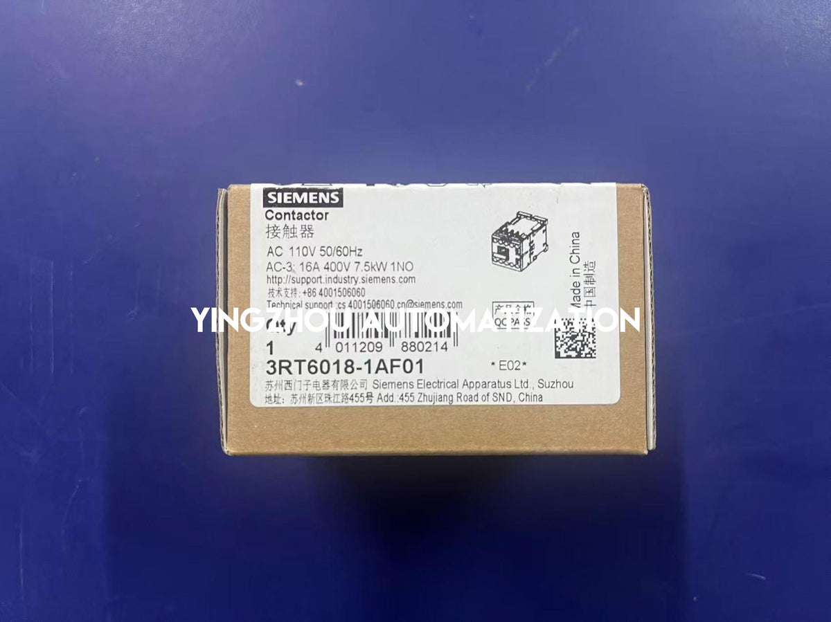 Siemens 3RT6018-1AF01 SIRIUS 16A 7.5kW 110V AC Contactor-YingZhou Automatization