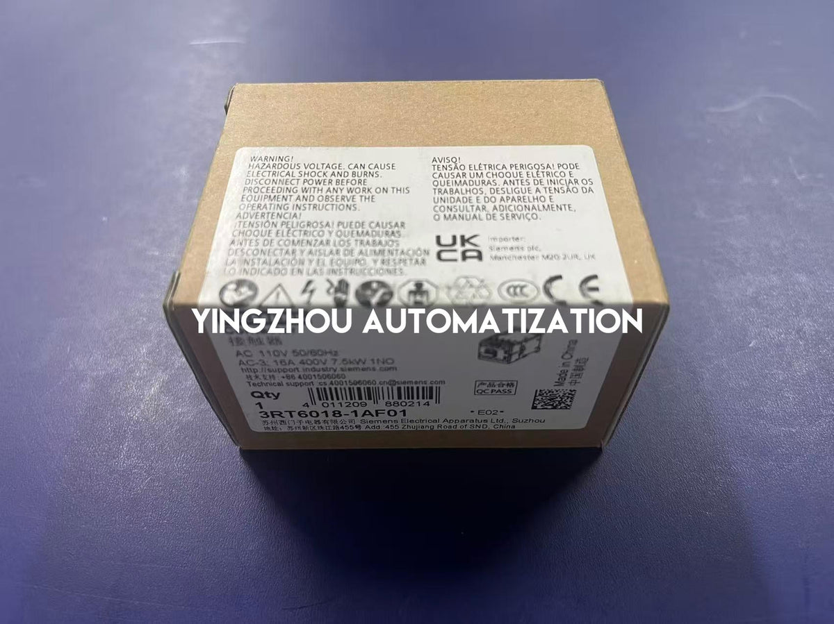 Siemens 3RT6018-1AF01 SIRIUS 16A 7.5kW 110V AC Contactor-YingZhou Automatization