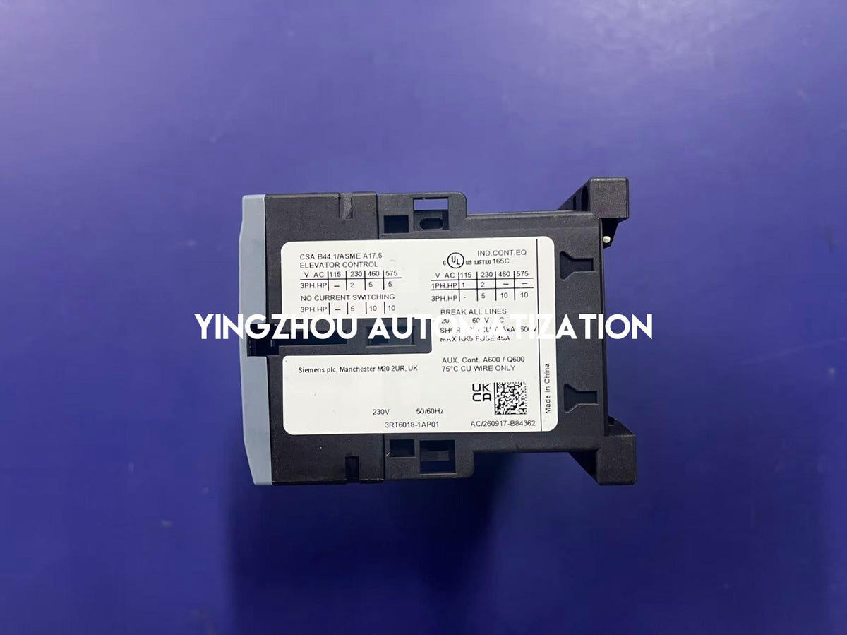Siemens 3RT6018-1AP01 SIRIUS 3RT6 16A 7.5kW 3-Pole Contactor 230V AC Coil 1NO-YingZhou Automatization