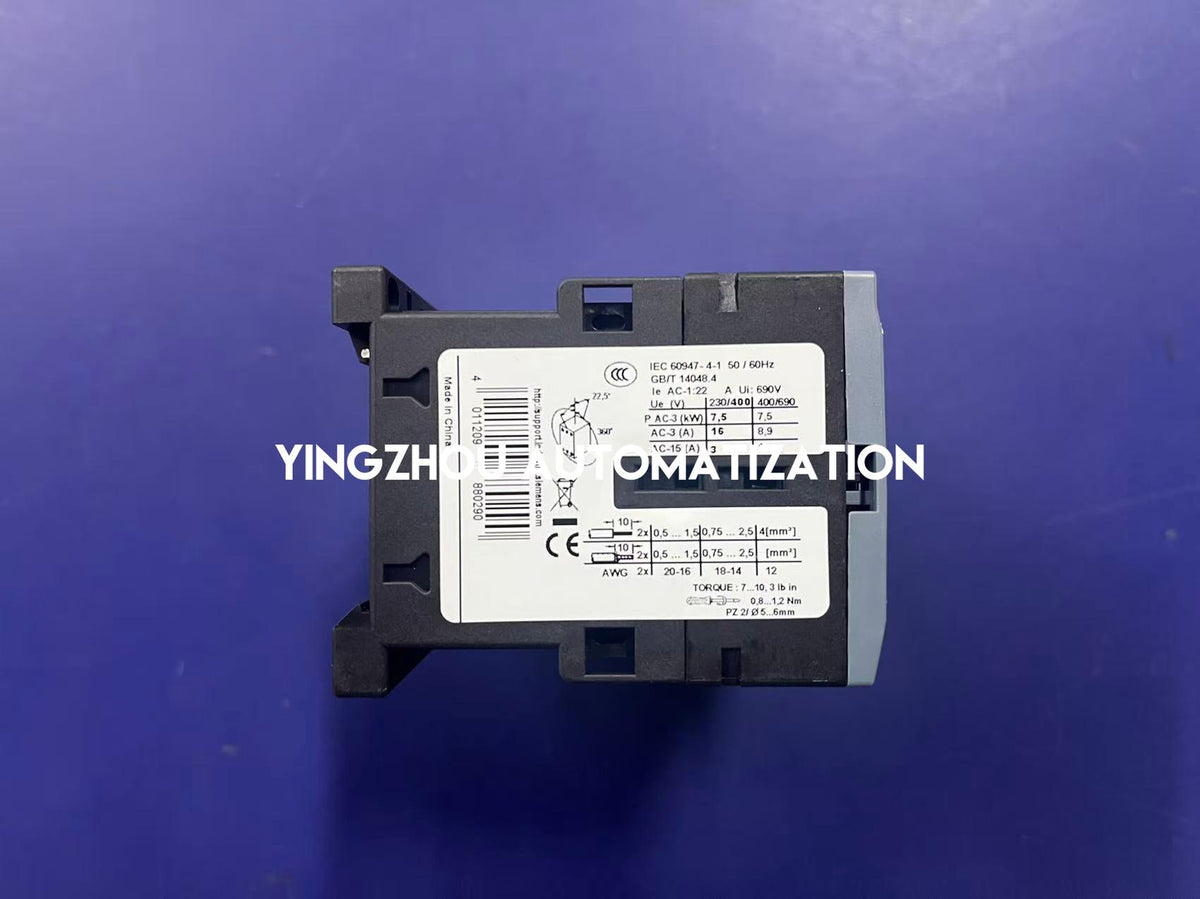 Siemens 3RT6018-1AP01 SIRIUS 3RT6 16A 7.5kW 3-Pole Contactor 230V AC Coil 1NO-YingZhou Automatization