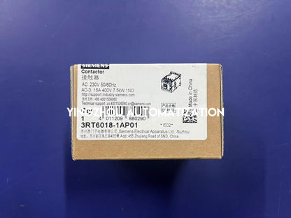 Siemens 3RT6018-1AP01 SIRIUS 3RT6 16A 7.5kW 3-Pole Contactor 230V AC Coil 1NO-YingZhou Automatization