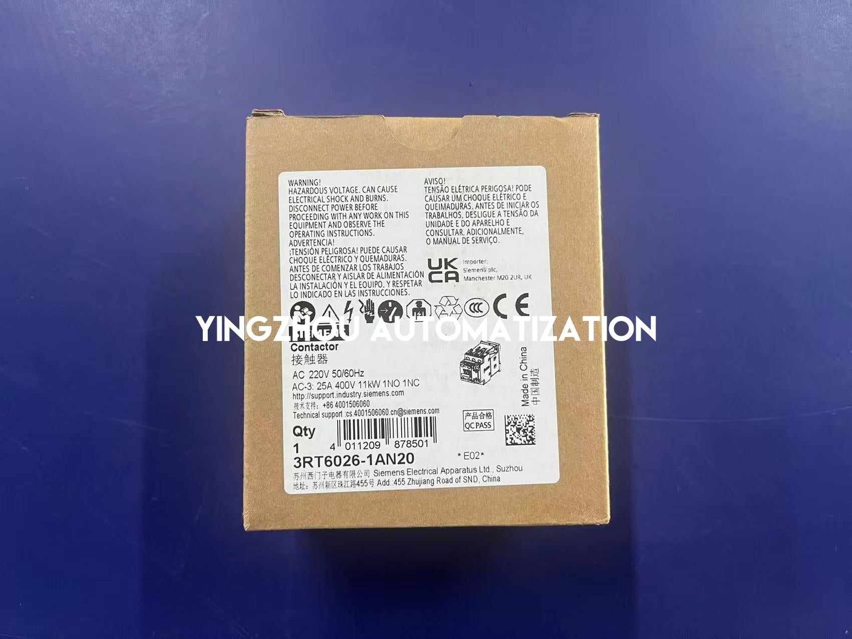 Siemens 3RT6026-1AN20 Contactor | SIRIUS 3-Pole 25A 230VAC Coil AC Contactor | Brand New Original-YingZhou Automatization