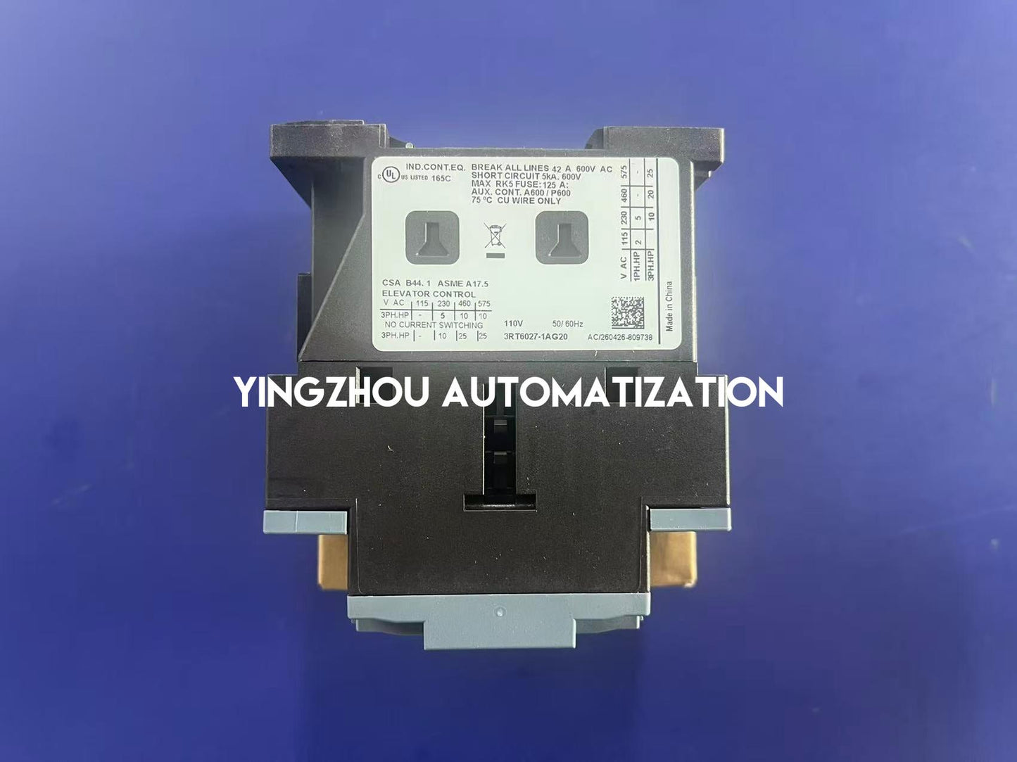 Siemens 3RT6027-1AG20 Power Contactor | SIRIUS Series | 32A AC-3 | 110V AC Coil | Brand New Original-YingZhou Automatization