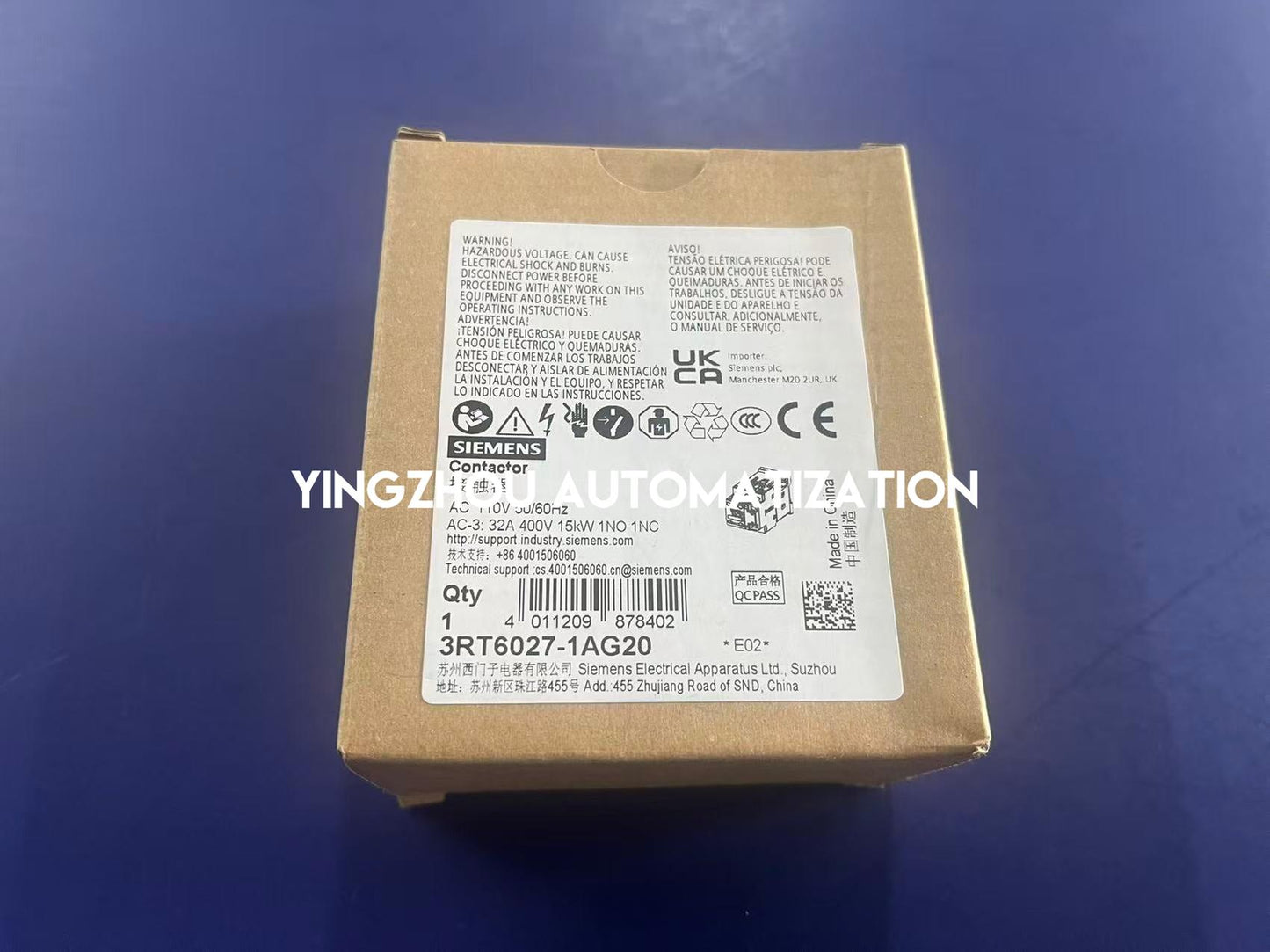 Siemens 3RT6027-1AG20 Power Contactor | SIRIUS Series | 32A AC-3 | 110V AC Coil | Brand New Original-YingZhou Automatization
