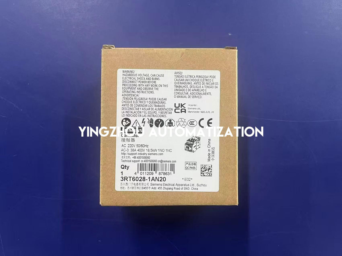 Siemens 3RT6028-1AN20 Contactor | SIRIUS 3-Pole 38A 230VAC Coil AC Contactor | Brand New Original-YingZhou Automatization
