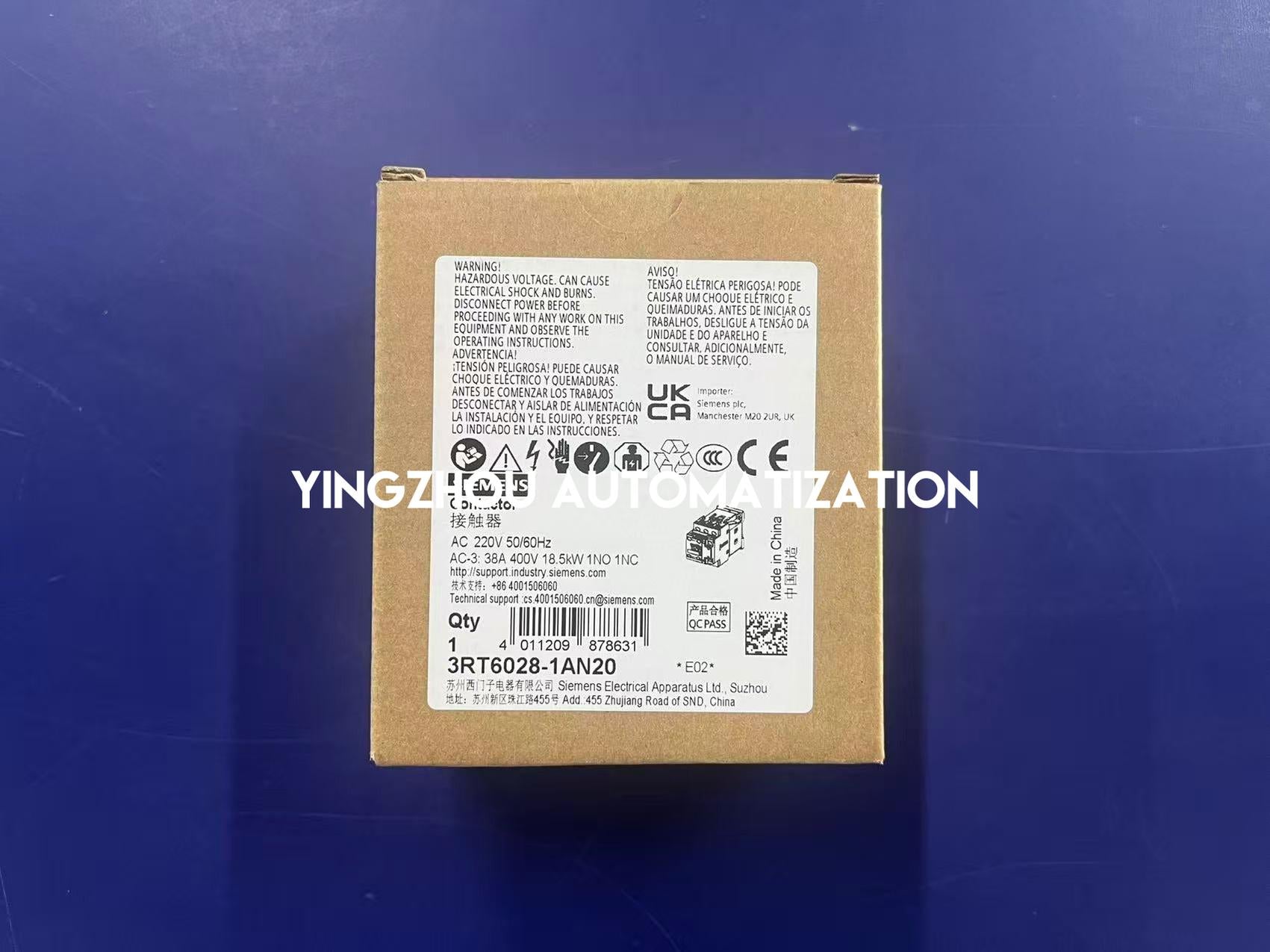 Siemens 3RT6028-1AN20 Contactor | SIRIUS 3-Pole 38A 230VAC Coil AC Contactor | Brand New Original-YingZhou Automatization