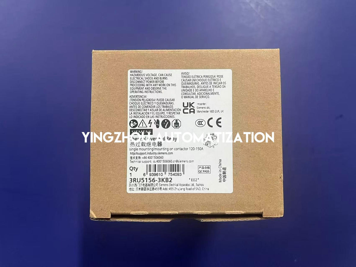 Siemens 3RU5156-3KB2 SIRIUS 120-150A S6 Class 10 Thermal Overload Relay-YingZhou Automatization