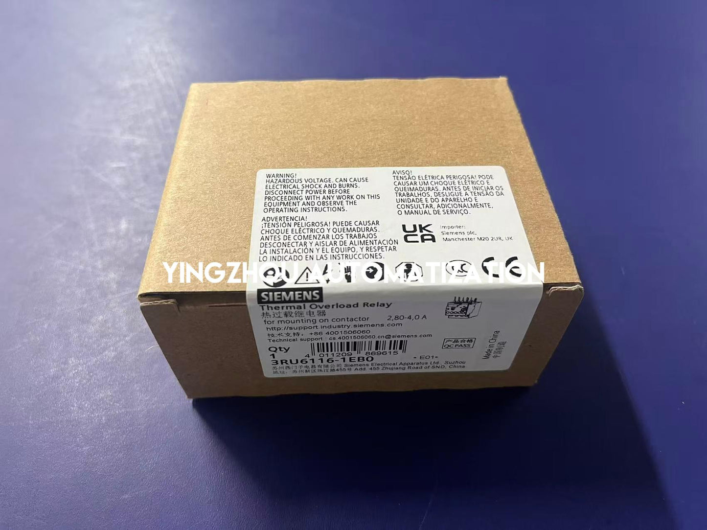 Siemens 3RU6116-1EB0 Thermal Overload Relay | SIRIUS 3RU6 Series | 2.2-3.2A | Brand New Original-YingZhou Automatization
