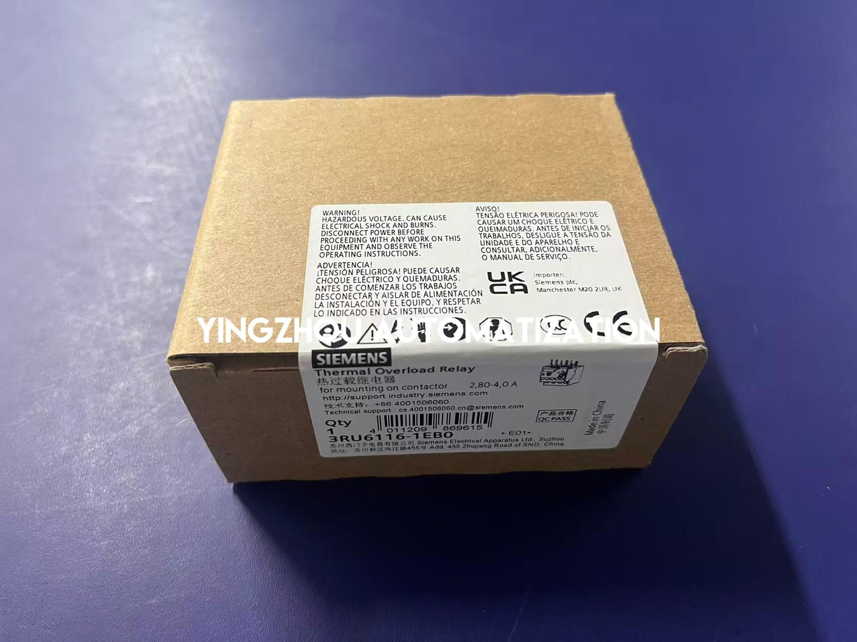 Siemens 3RU6116-1EB0 Thermal Overload Relay | SIRIUS 3RU6 Series | 2.2-3.2A | Brand New Original-YingZhou Automatization