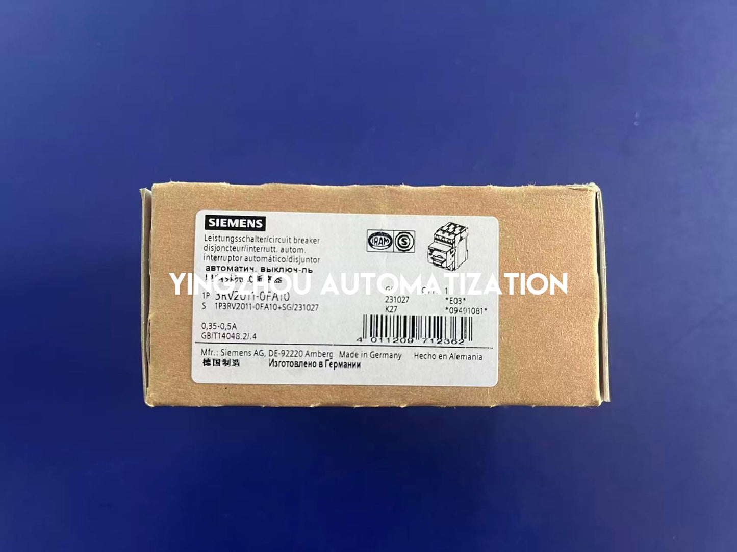 Siemens 3RV2011-0FA10 SIRIUS Motor Starter Circuit Breaker | 1.8 - 2.5A | Size S00 | Brand New Original-YingZhou Automatization