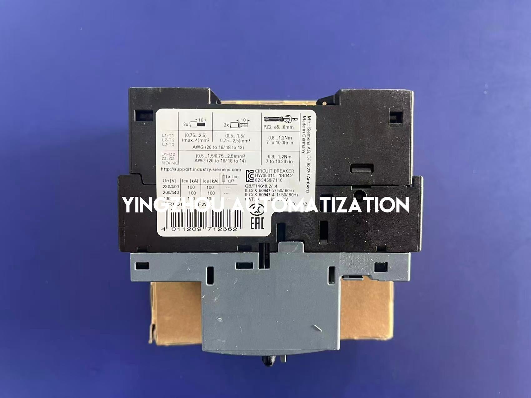 Siemens 3RV2011-0FA10 SIRIUS Motor Starter Protector | 0.35A - 0.5A | Size S00 | Class 10-YingZhou Automatization