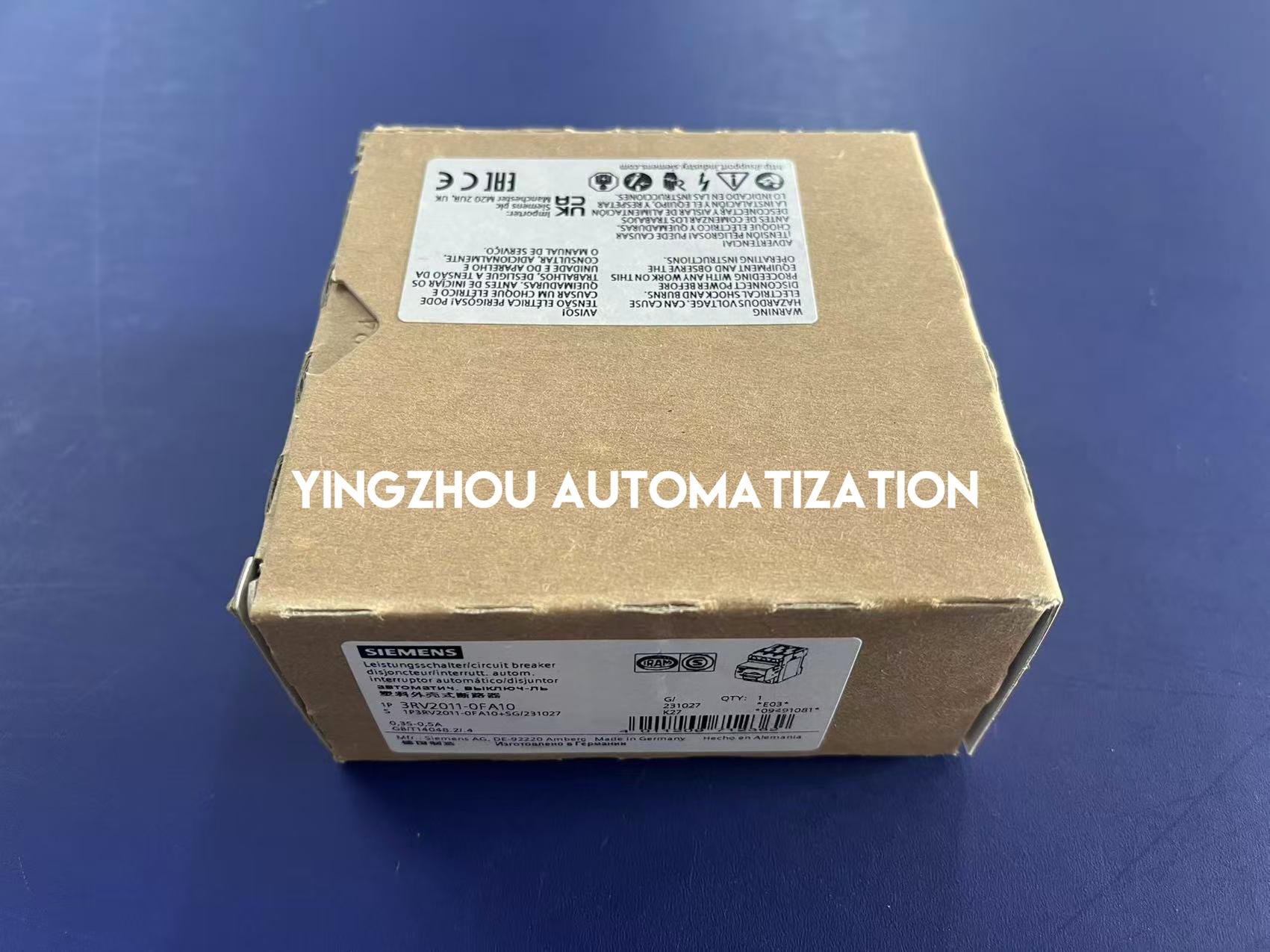 Siemens 3RV2011-0FA10 SIRIUS Motor Starter Protector | 0.35A - 0.5A | Size S00 | Class 10-YingZhou Automatization