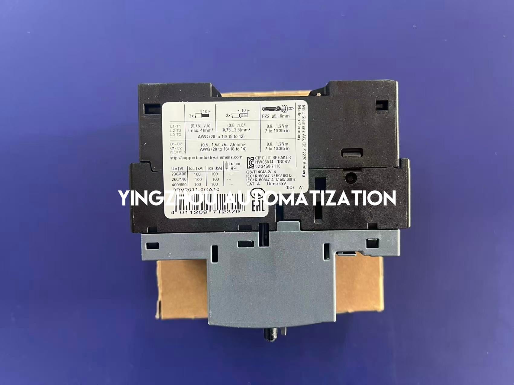 Siemens 3RV2011-0GA10 SIRIUS Motor Starter Protector | 0.45A - 0.63A | Size S00 | Class 10-YingZhou Automatization