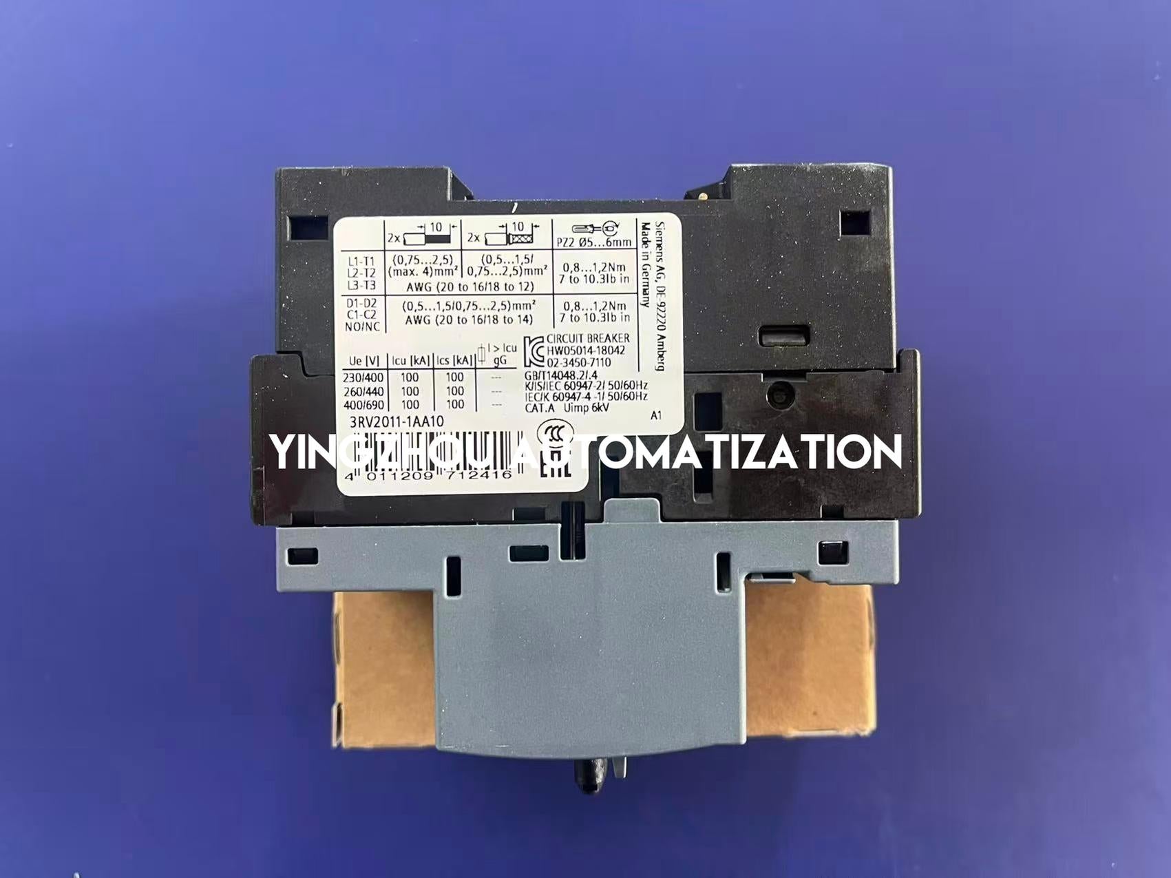 Siemens 3RV2011-1AA10 SIRIUS Motor Starter Protector | 1.1A - 1.6A | Size S00 | Class 10-YingZhou Automatization