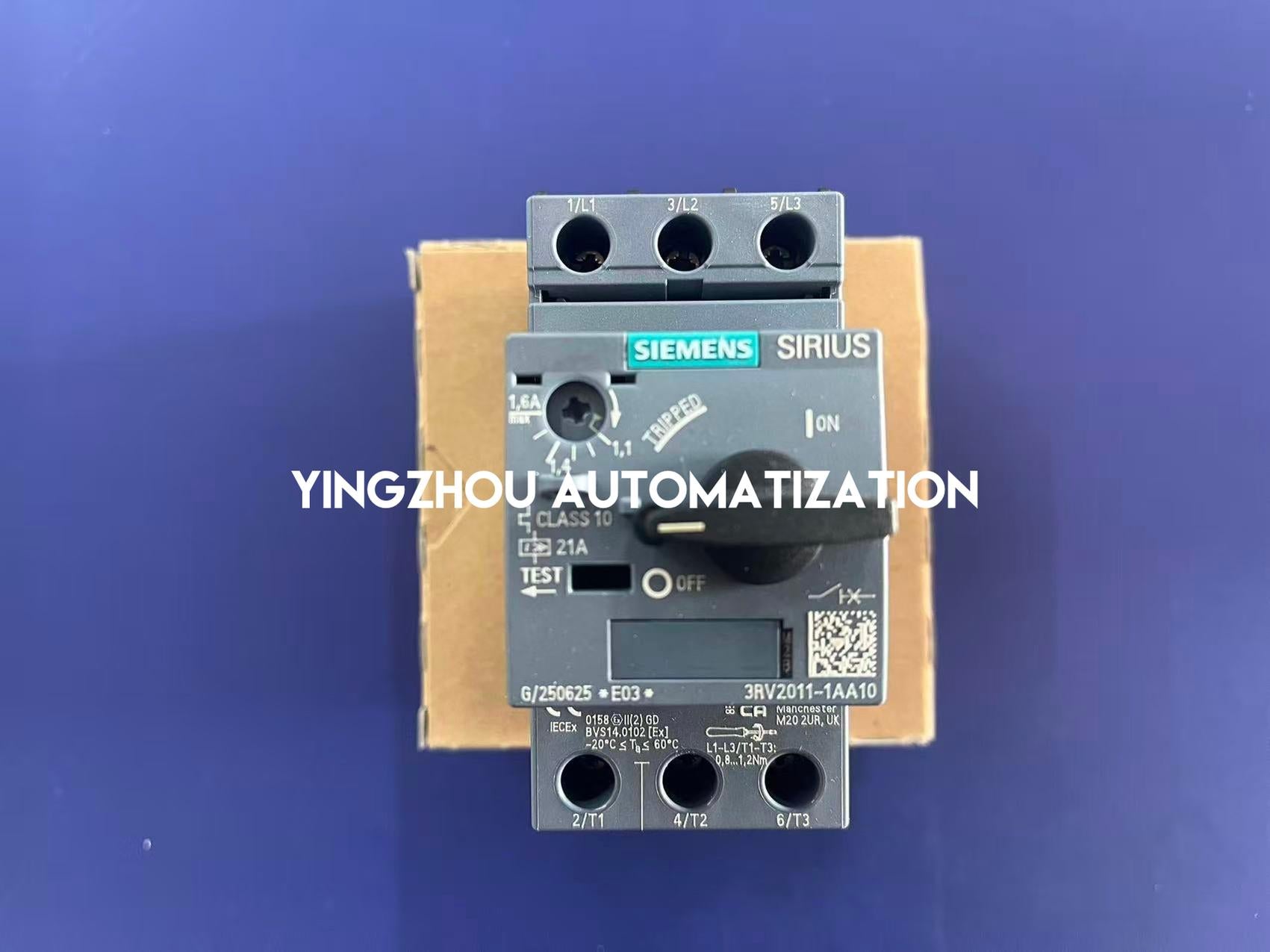 Siemens 3RV2011-1AA10 SIRIUS Motor Starter Protector | 1.1A - 1.6A | Size S00 | Class 10-YingZhou Automatization