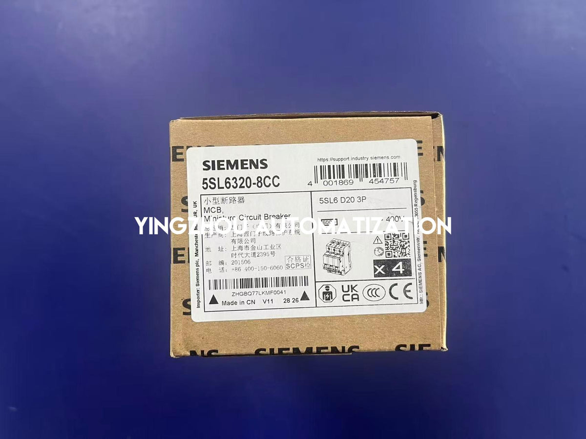 Siemens 5SL6320-8CC SENTRON 3P D20 6kA Miniature Circuit Breaker-YingZhou Automatization