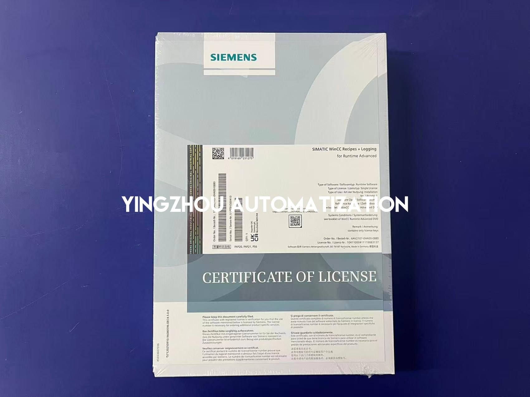 Siemens 6AV2107-0HA00-0BB0 WinCC Comfort V17 Software Upgrade | License Key | Brand New Original-YingZhou Automatization