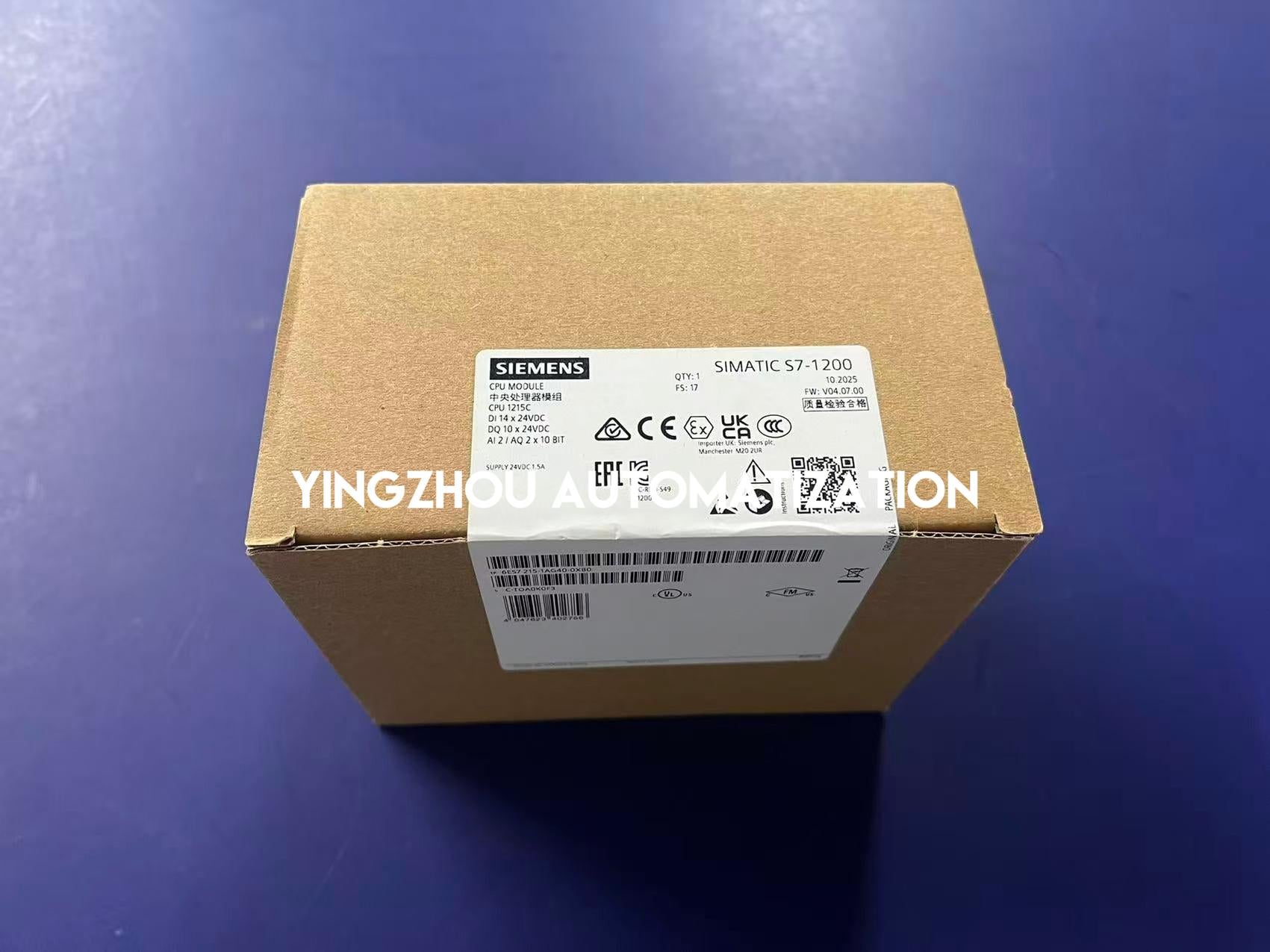 Siemens 6ES7215-1AG40-0XB0 SIMATIC S7-1200 CPU 1215C Compact PLC | DC/DC/DC | Brand New Original-YingZhou Automatization