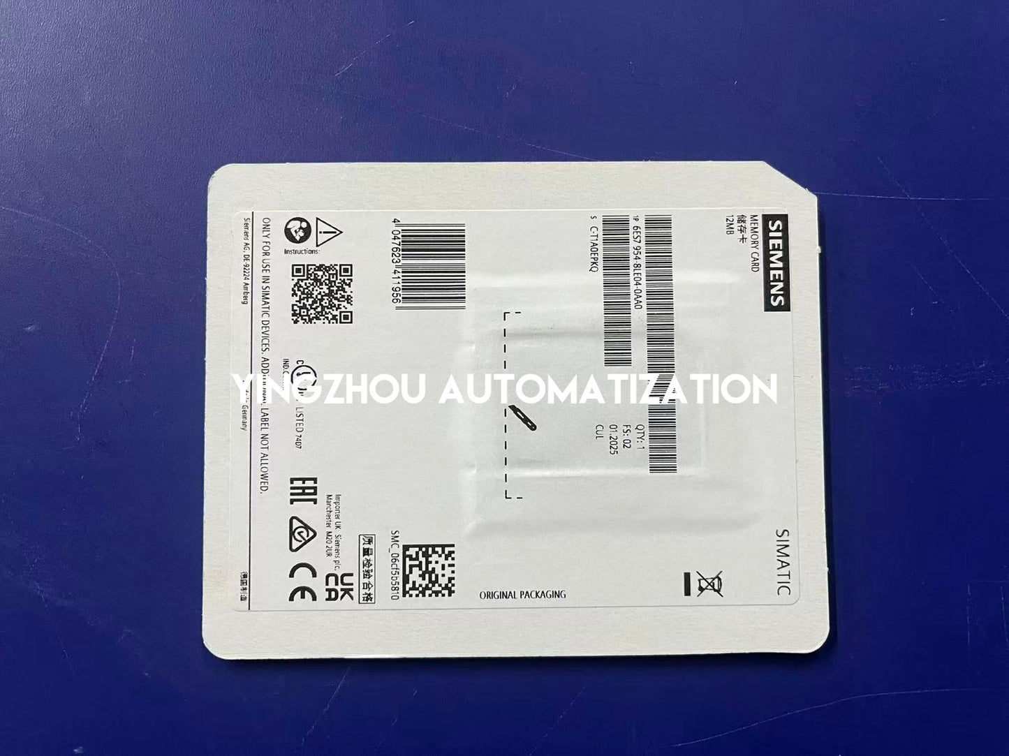 Siemens 6ES7954-8LE04-0AA0 Simatic S7 Memory Card | 12 MB | For S7-1200/1500 CPUs-YingZhou Automatization