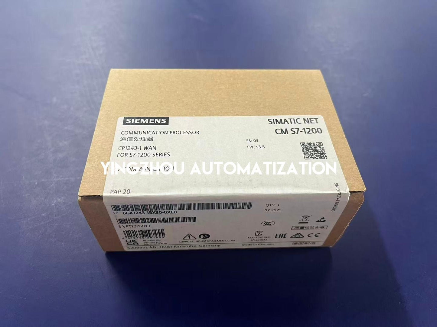 Siemens 6GK7243-1BX30-0XE0 SIMATIC CP 1243-1 Communications Processor | Industrial Ethernet | Brand New Original-YingZhou Automatization