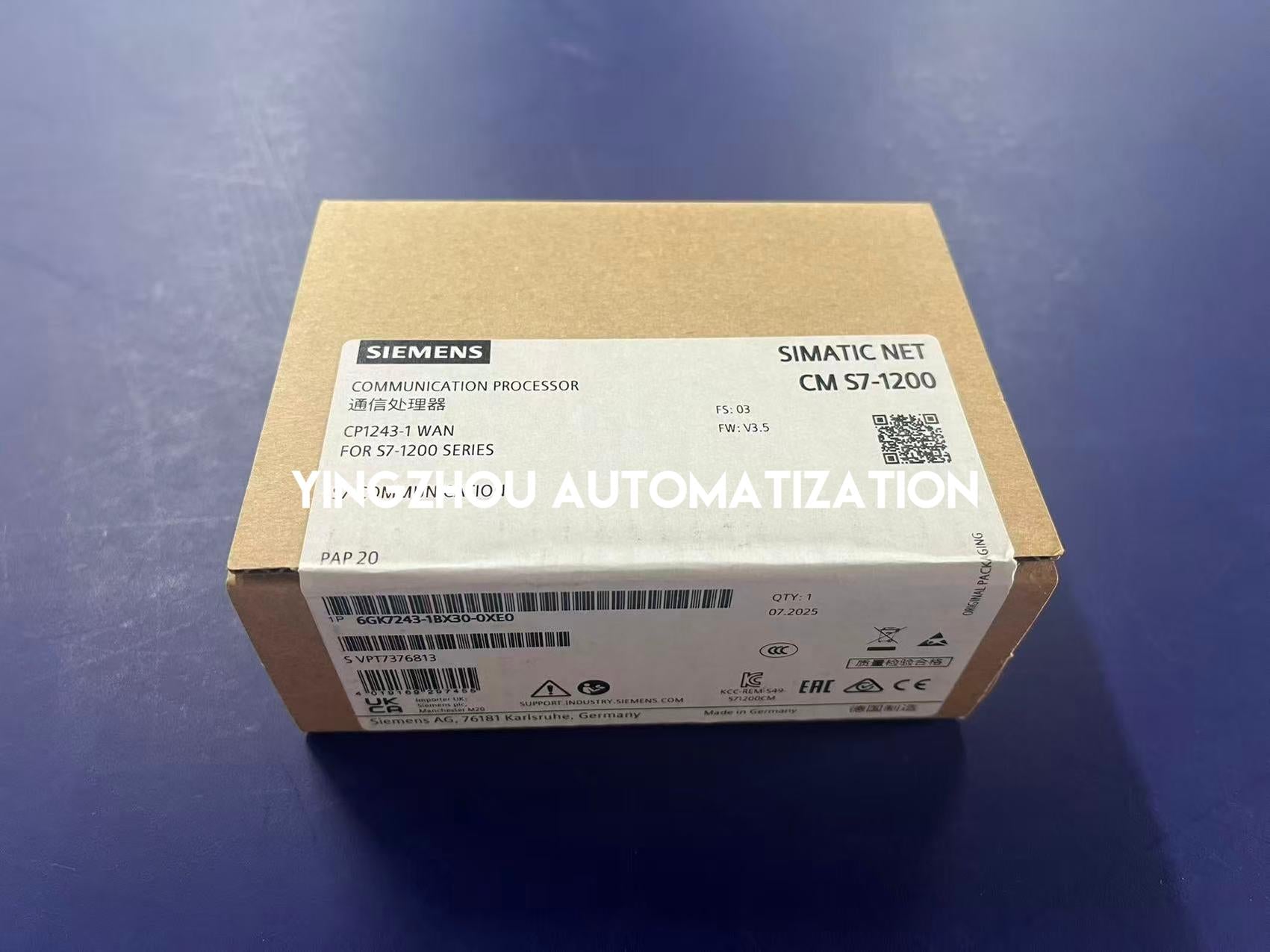 Siemens 6GK7243-1BX30-0XE0 SIMATIC CP 1243-1 Communications Processor | Industrial Ethernet | Brand New Original-YingZhou Automatization